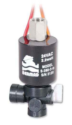 Solenoide 3 Vías con Base 24 V/AC 3,5 Watt N/C  S390 Bermad - Riego Agrícola